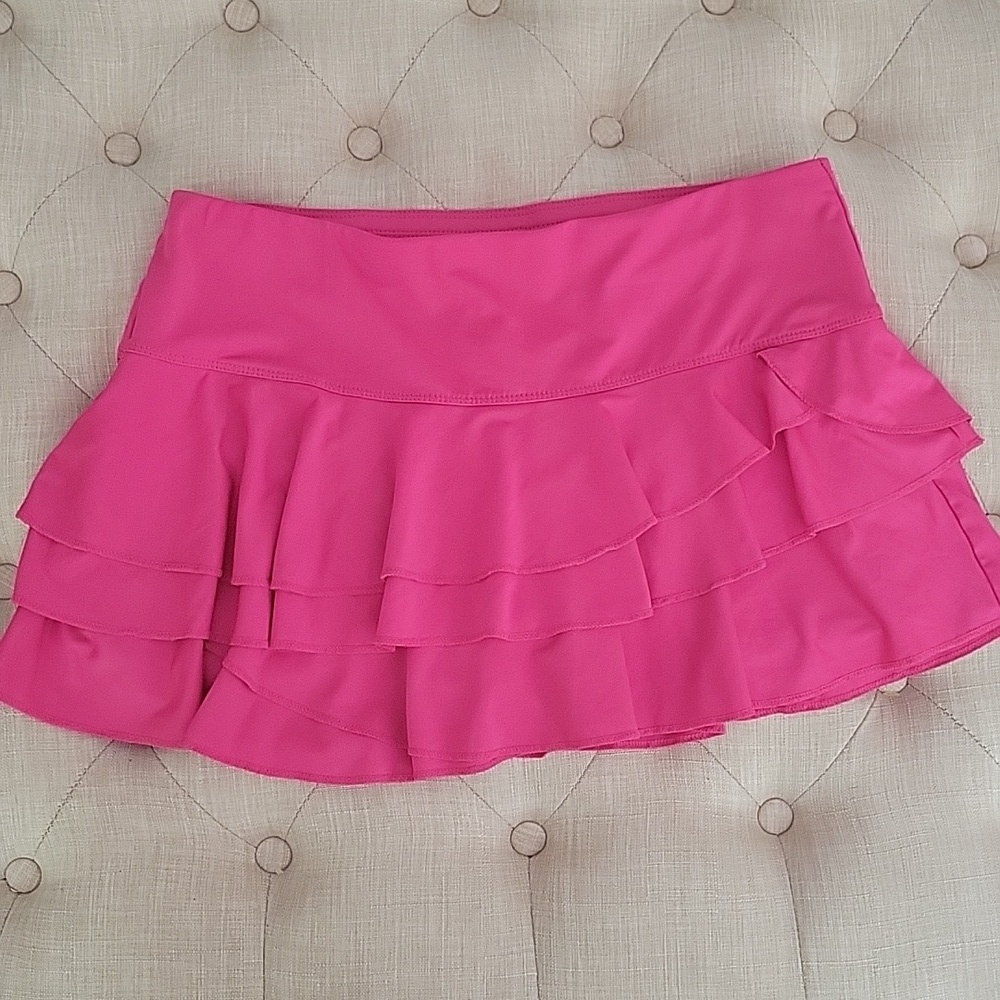 \Lucky in Love tennis skirt Flouncy Skort layered PINK  sz XL    Like NEW